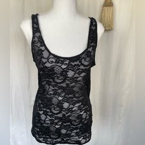 Talulah Black Lace Tank M